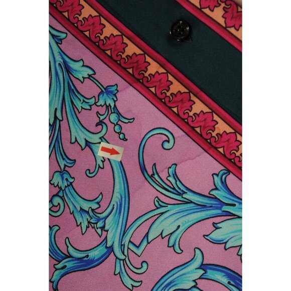 Versace Mens Floral Silk Button Down Shir 41 / 16 Purple Pink Blue Green Paisley - Picture 10 of 12